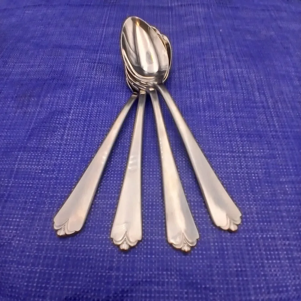 Wallace Lotus 18/8 Stainless Steel Set 4 Tablespoon Oval Spoon Flatware JAPAN